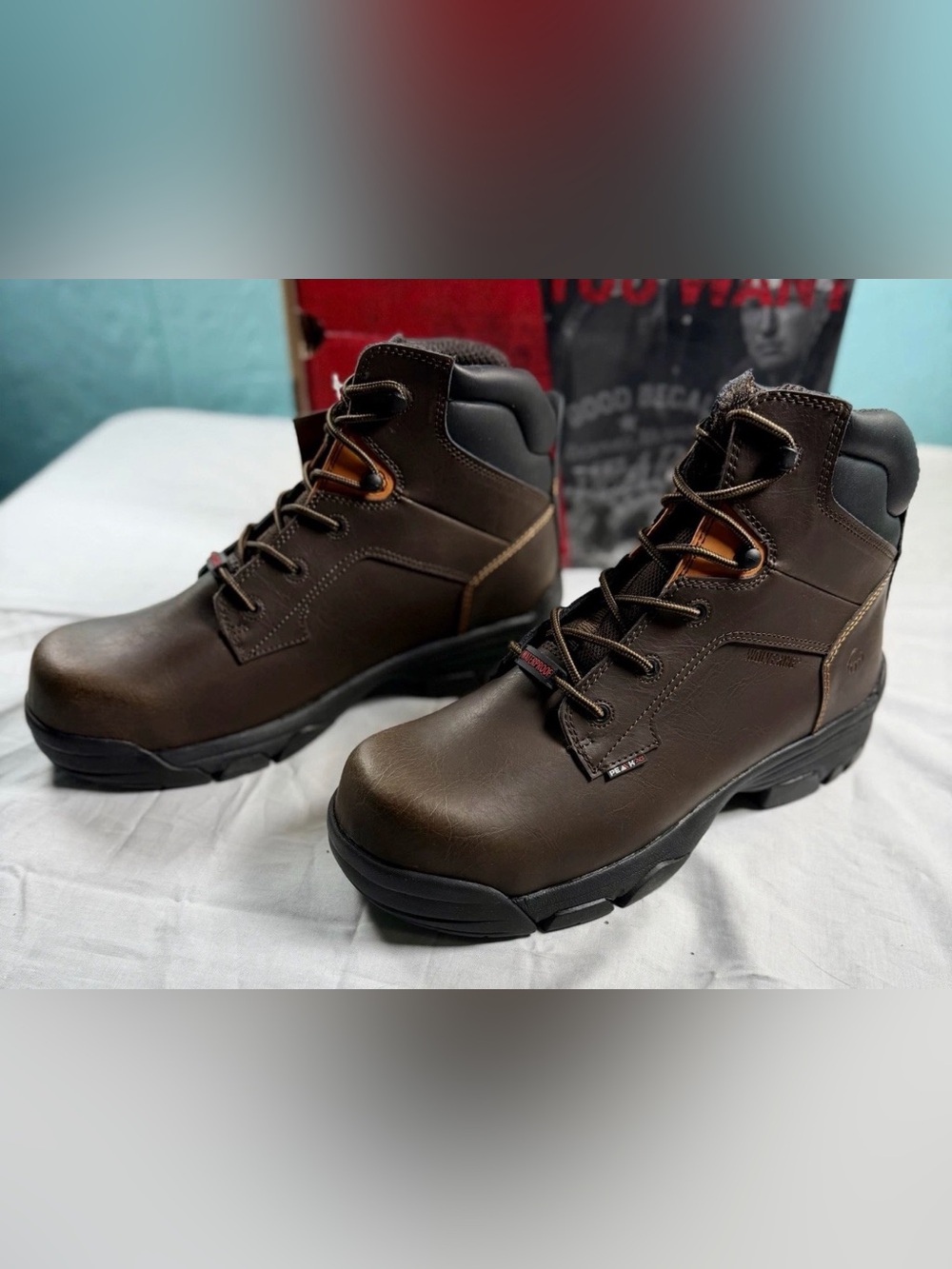 NIB Wolverine Merlin 6" WP Composite Toe Men Size 14 M Brown Work Boots W10113